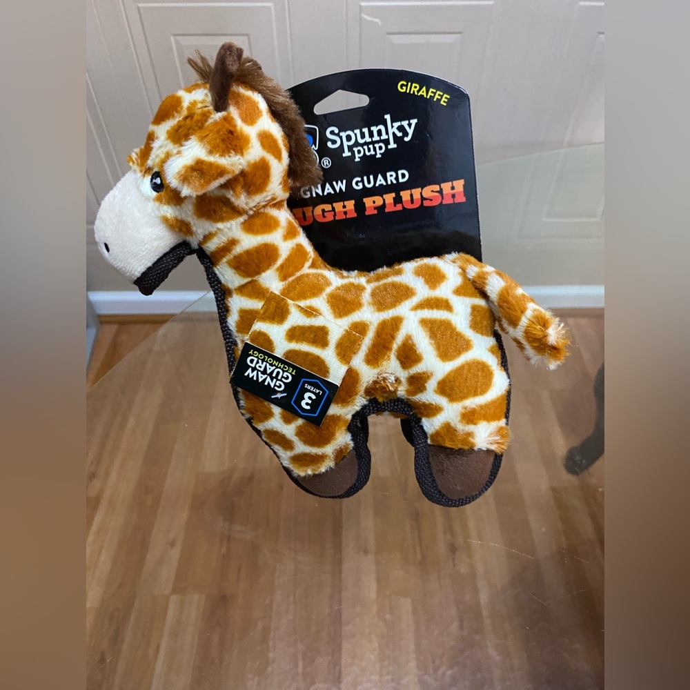 - Brand New Spunky Pup Dog Toy With Squeaker Giraffe 9”.